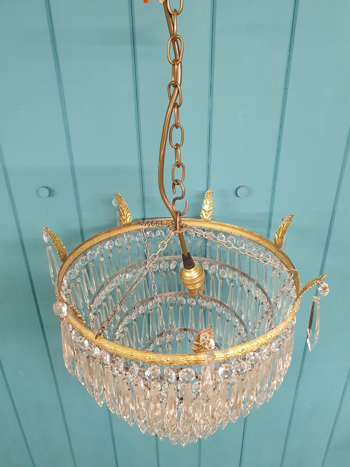 Early 20th Century Large Spike Chandelier Antique 13" photo Lighting