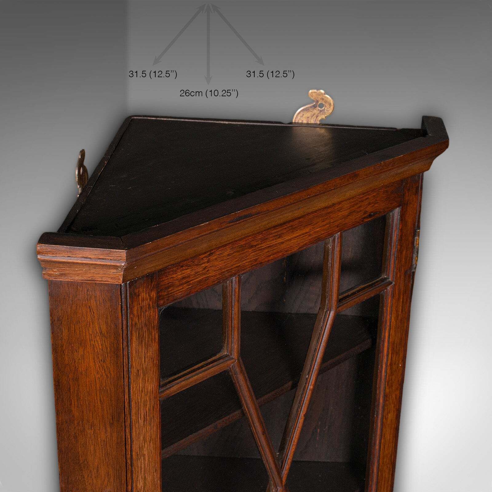Small Antique Corner Cabinet, English, Glazed Display Cupboard, Edwardian, 1910 photo buy