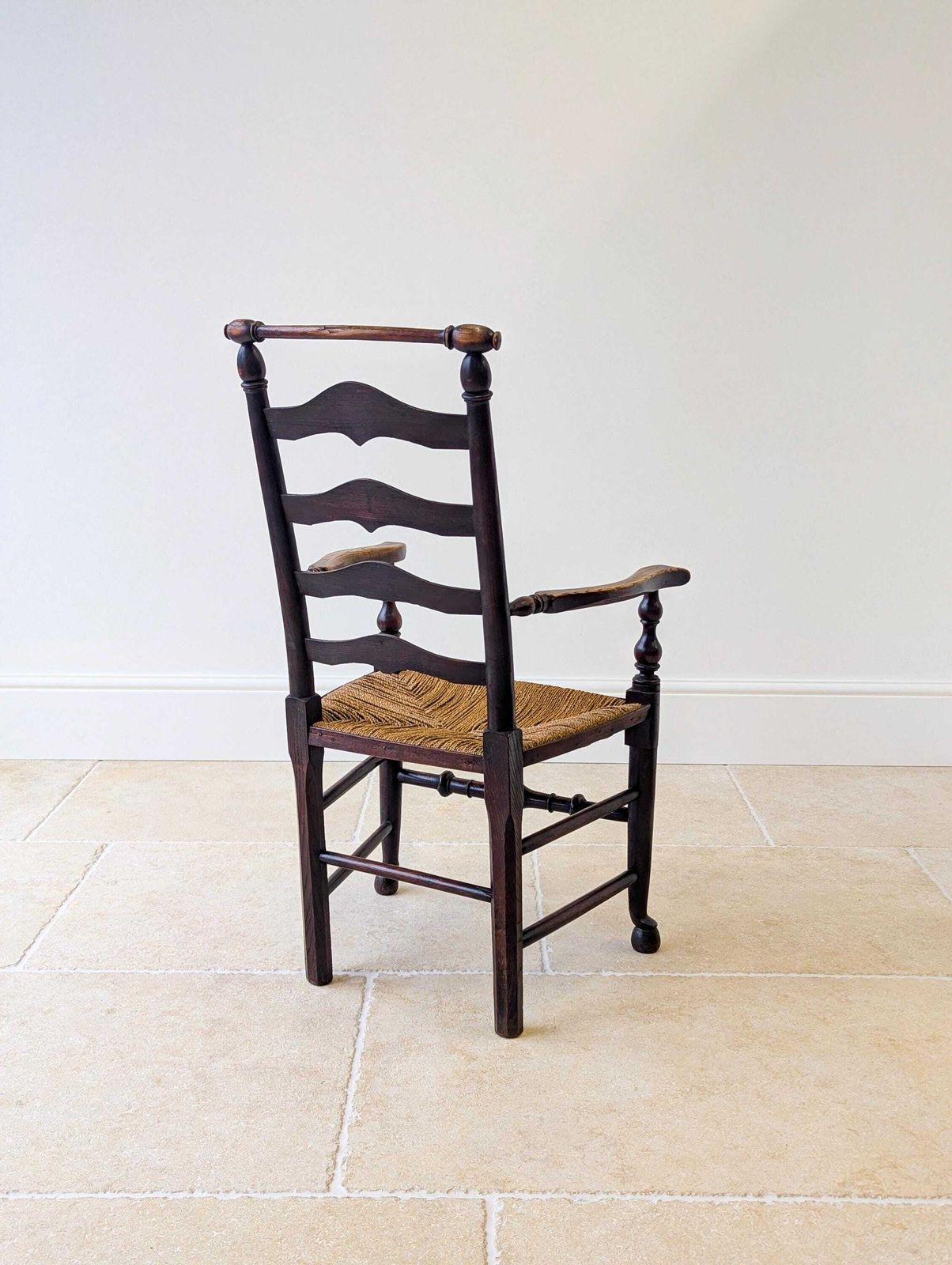 photo buy Antique Victorian Country Ash Ladderback Armchair C.1890