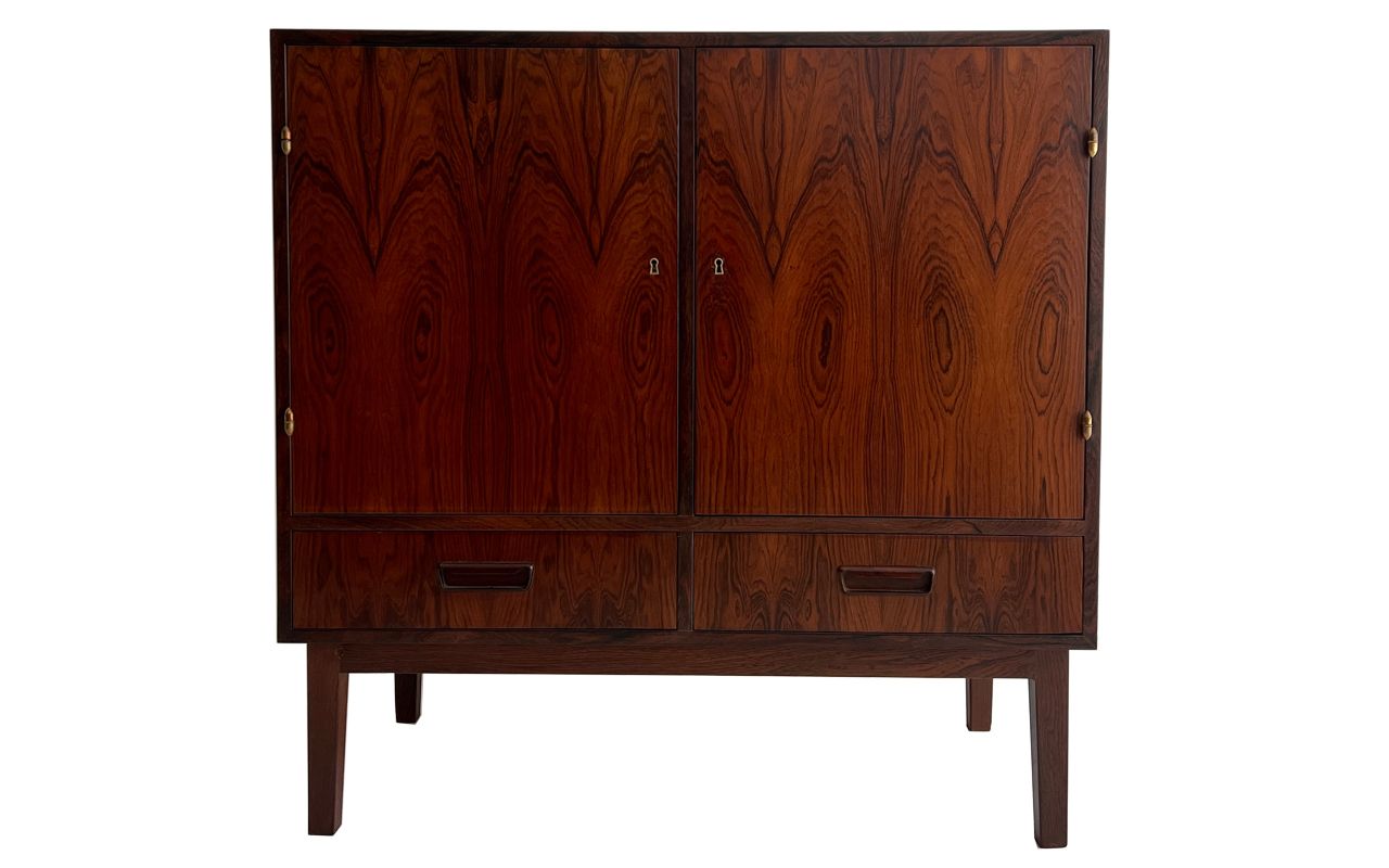 60s 1960s Large Danish Rosewood Double Sided Cabinet