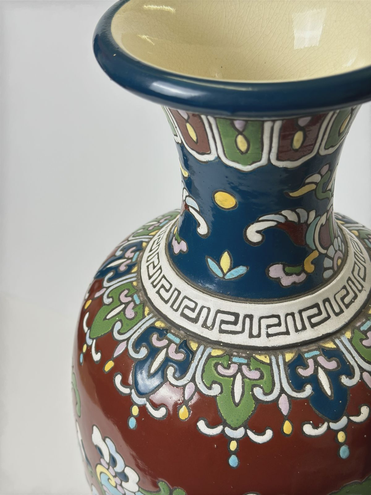 Art Nouveau Enamelled Faience Baluster Vase, French, Circa 1910, Longwy Region photo furniture