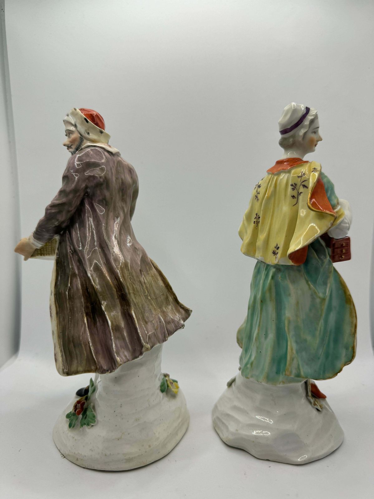 Pair Of 18th Century Derby Figures Of 'Jewish Pedlar And Companion' , Circa 1760 photo Home Decor
