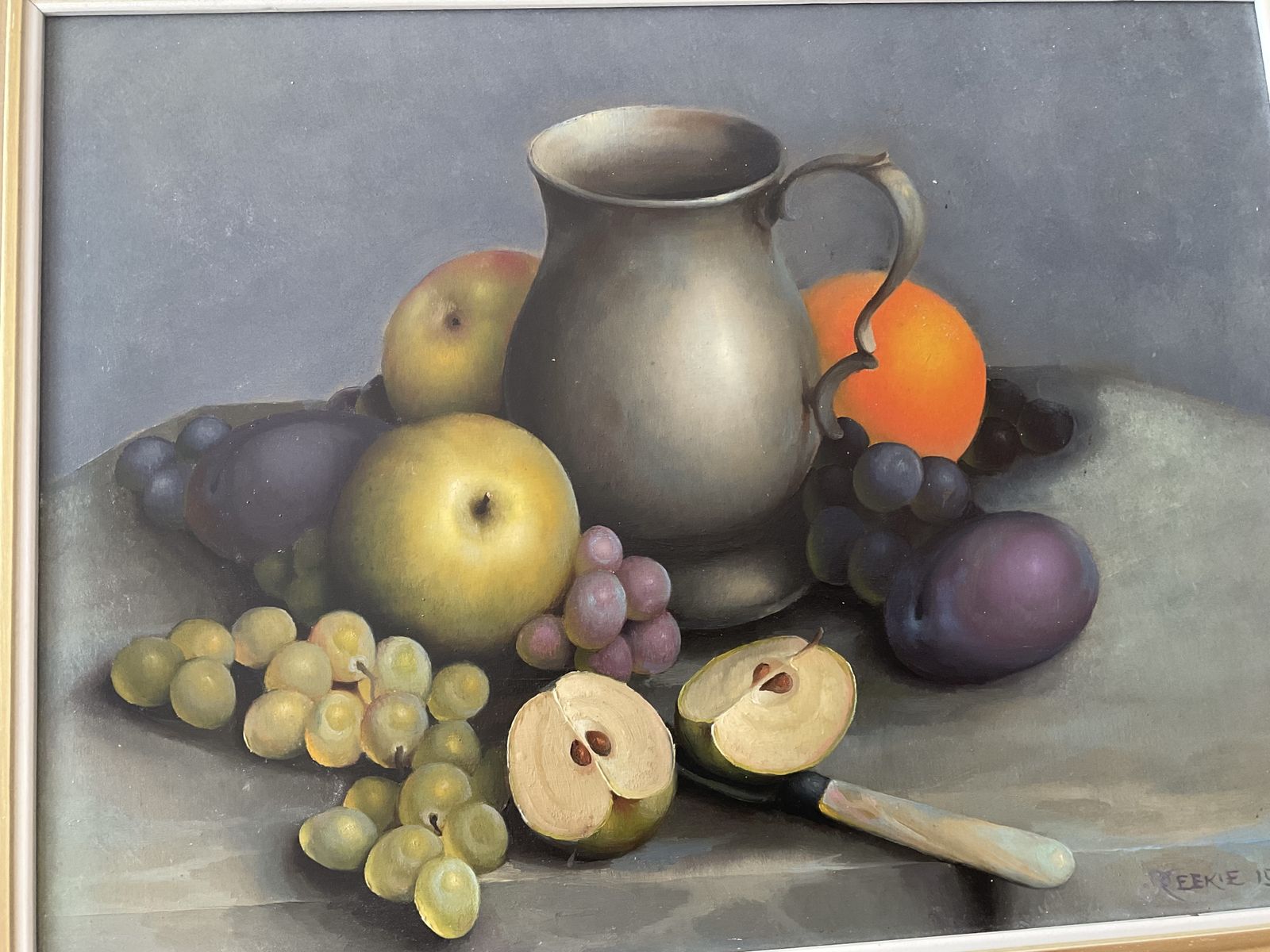 Reekie Print Sill Life Of Fruit With Pewter Jug photo furniture
