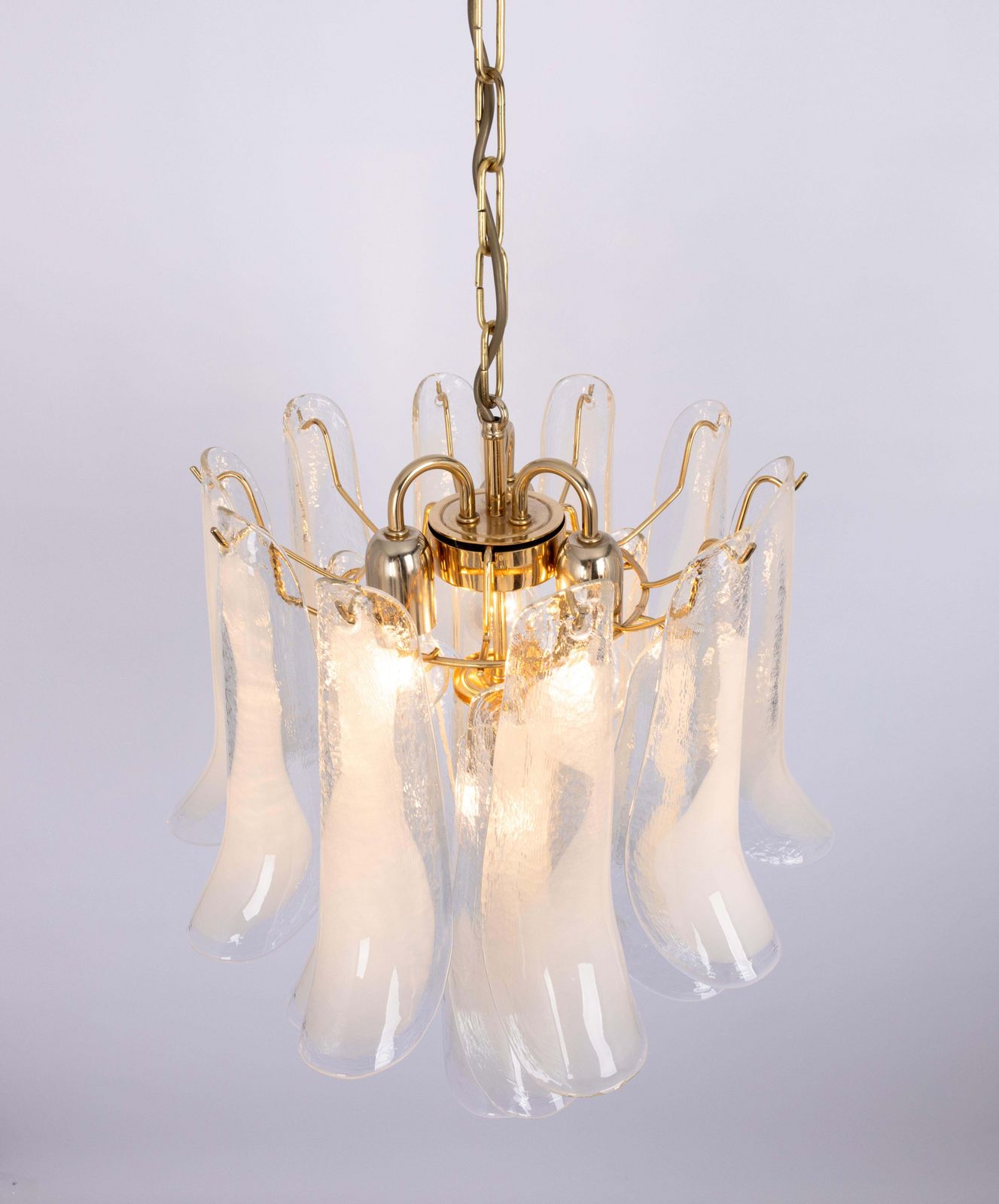 1642.0 Stunning Large Murano Glass Petals Chandelier Italy, 1980s photo