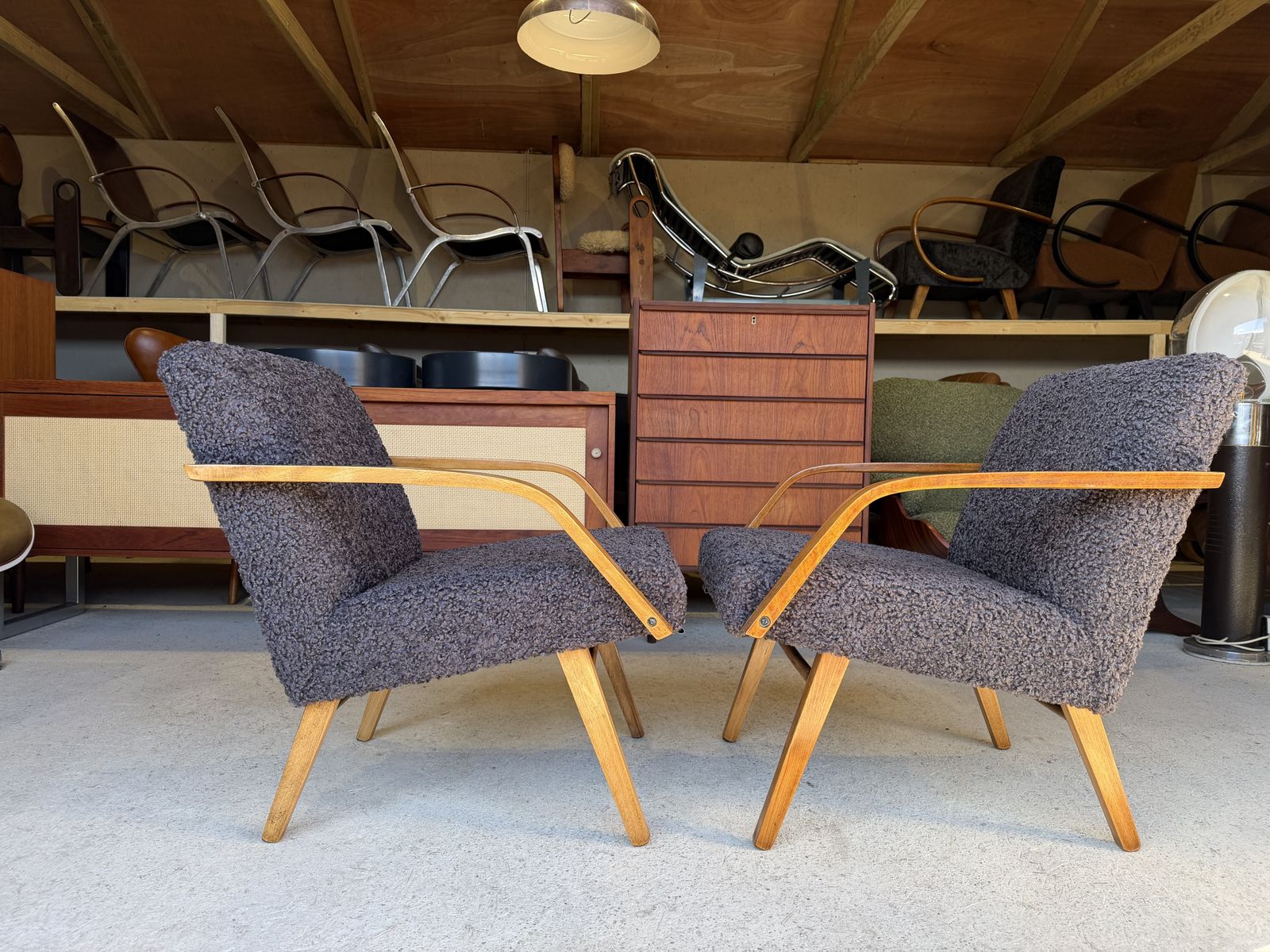 Mid Century Brussels Expo 58 Armchairs By Jiří Jiroutek For Jitona, 1960s, Set Of 2