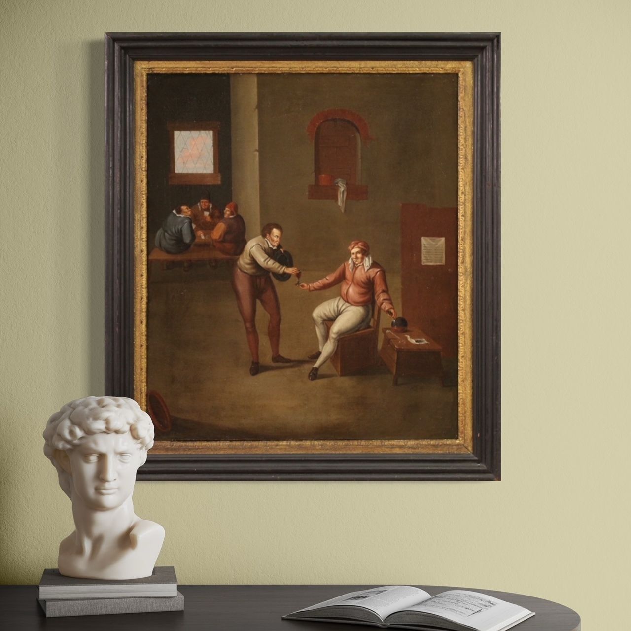 2800.0 Flemish Interior Scene Painting From The 17th Century photo