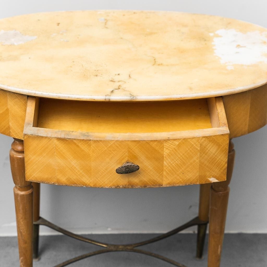 Pair Of Bedside Tables With Marble Top, 1950s Vintage, Modern Antiques photo 426.0