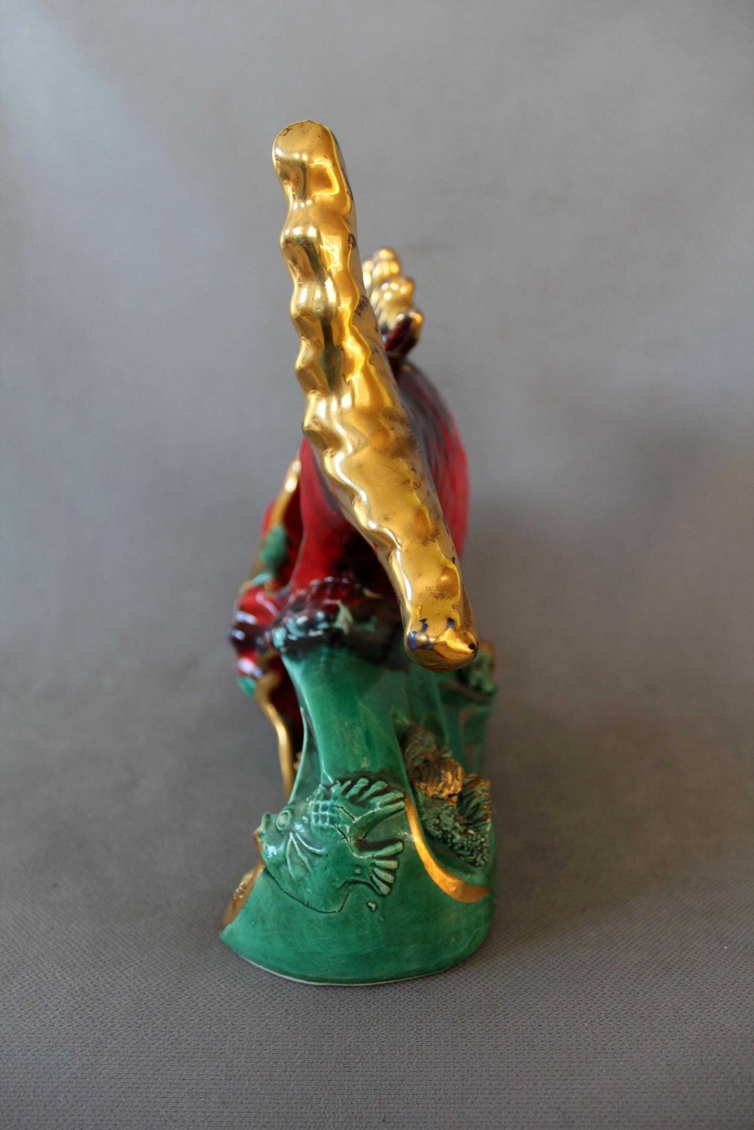 photo for sale Large Vintage French Vallauris Sea Fish And Coral Sculpture, Was A Lamp Needs Wiring, Ceramic, Hand Made Nautical Decor, Mcm 3d Aquarium