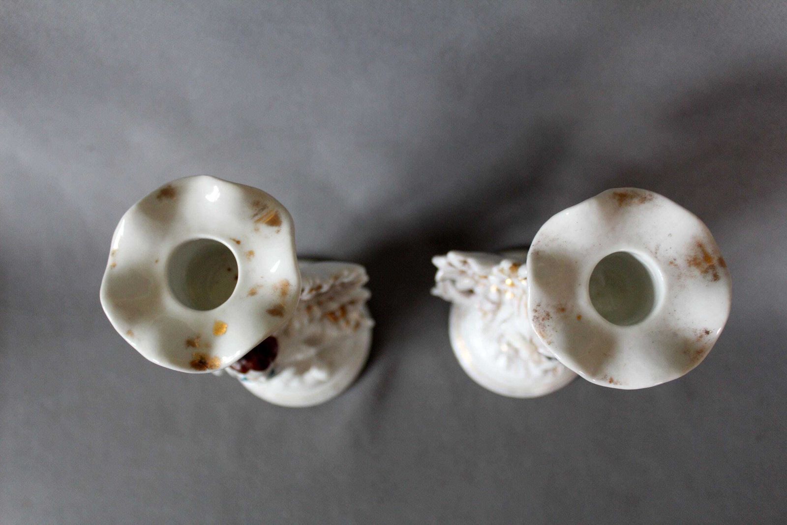 photo furniture Set Of Two Antique 19th Century Porcelain Vieux Paris Candle Holder, Couple Figurine Man Woman Statue