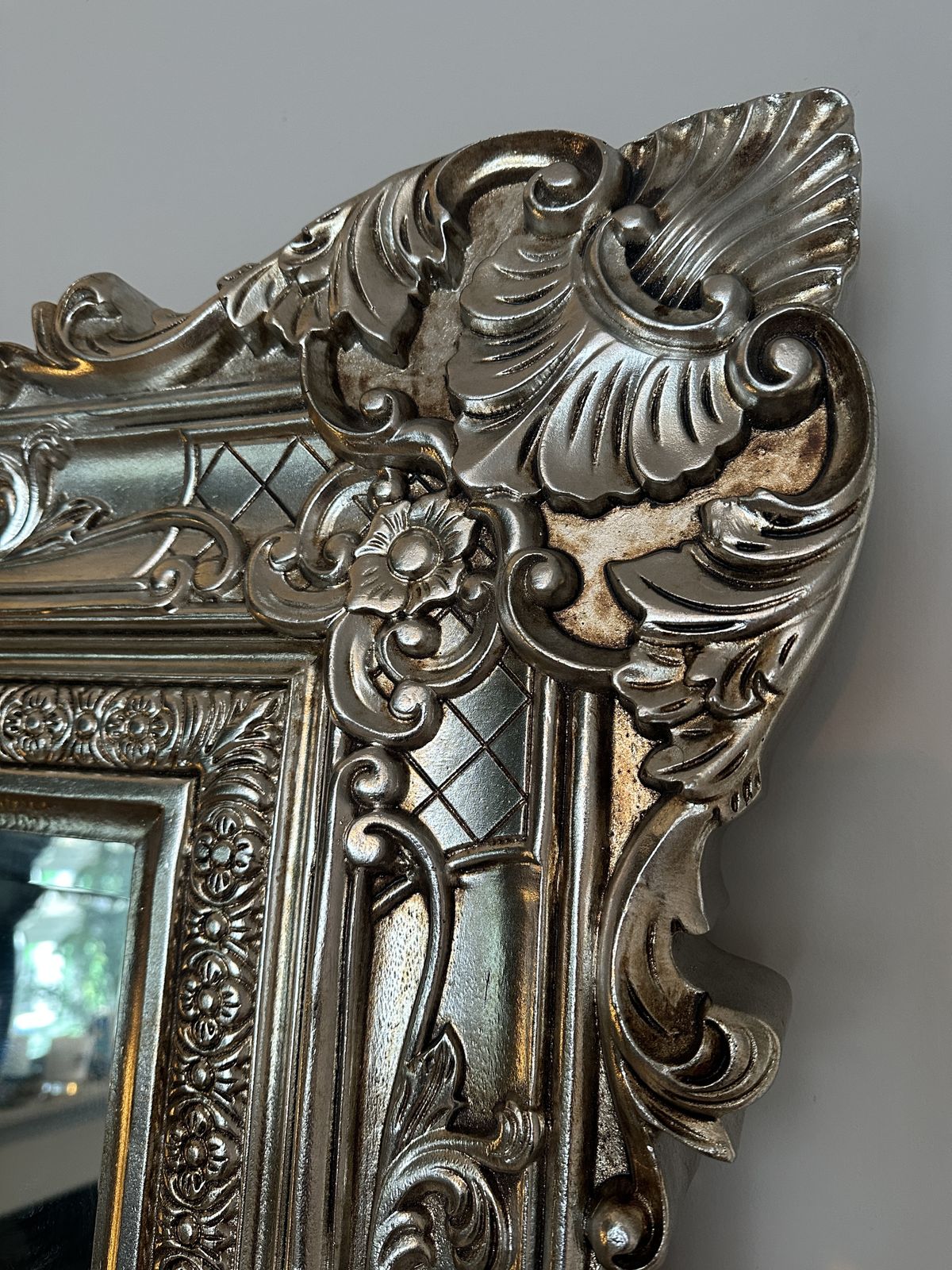 Extra Large Statement Silver Ornate Leaner Floor Mirror 190cm X 140cm photo for sale