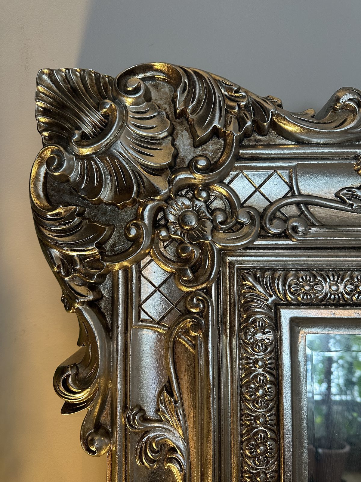 Extra Large Statement Silver Ornate Leaner Floor Mirror 190cm X 140cm photo 497.0