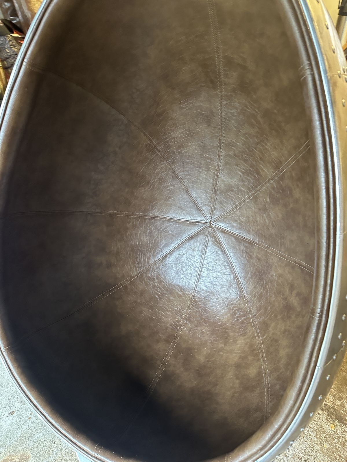 Mid Century Aviator Swivel Egg Pod Chair Metal Galvanised With Cushions photo 790.0