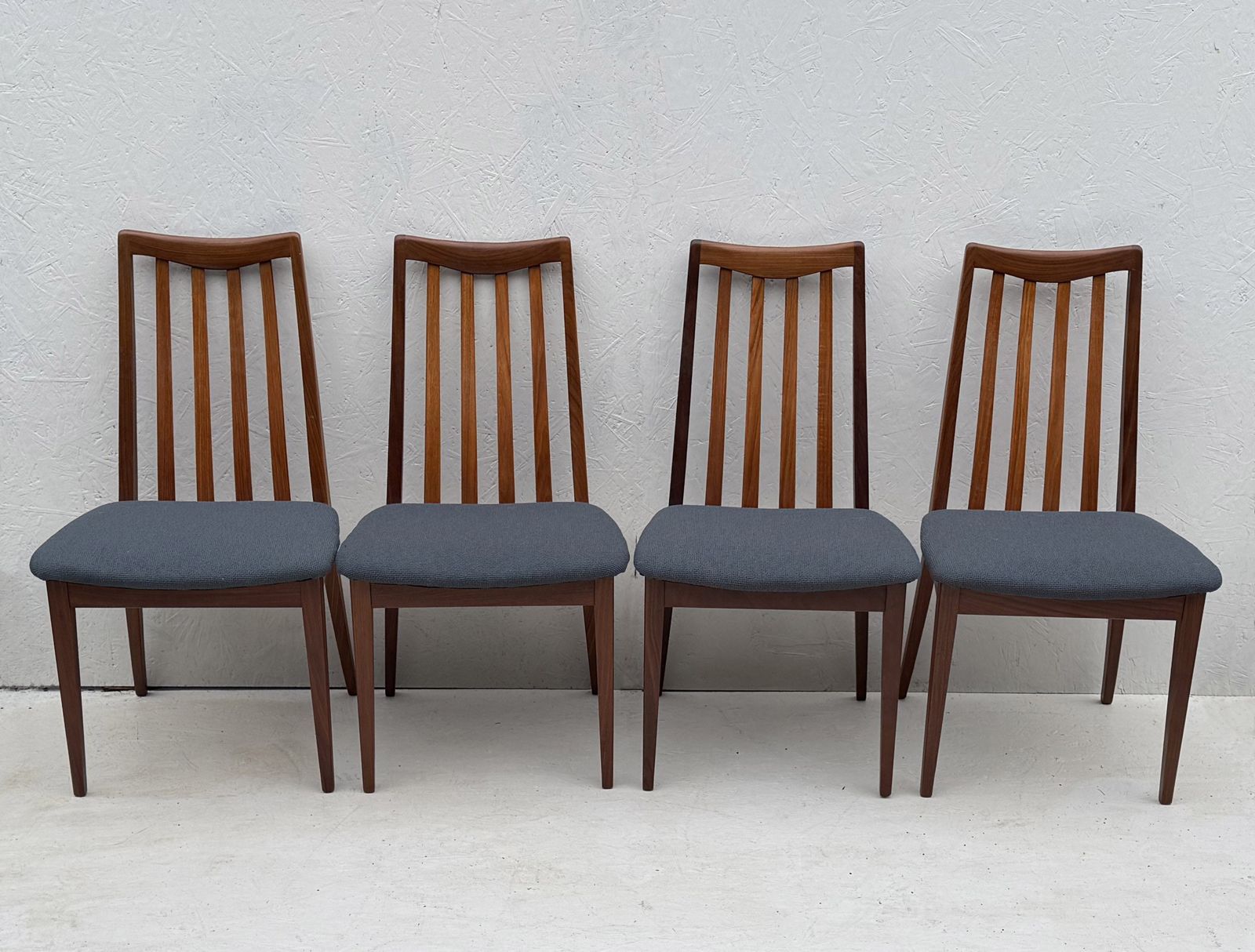 photo furniture Mid Century Teak And Fabric Dining Chairs By Leslie Dandy For G Plan, 1960s, Set Of 4
