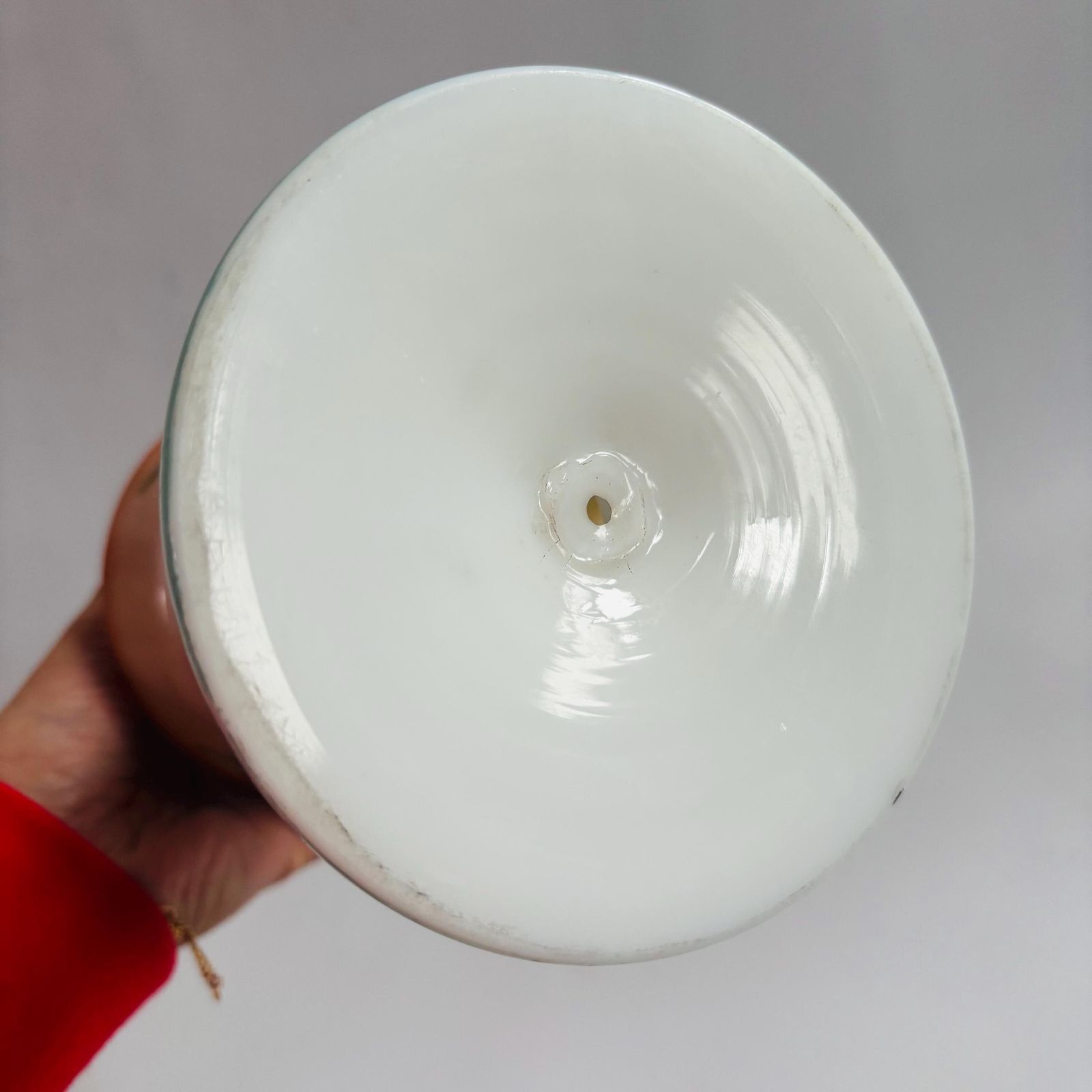 photo furniture Victorian Opaline Milk Glass Oil Lamp, Hand Painted Floral Hurricane Table Lamp, 19th Century