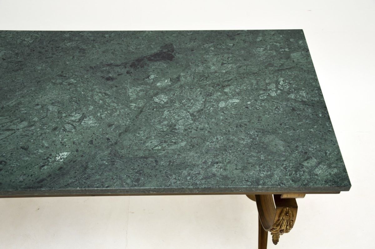 Antique French Brass Marble Top Coffee Table photo buy