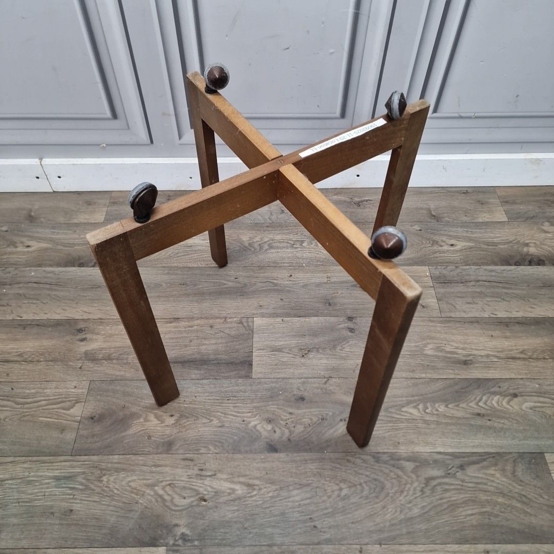 photo buy Vintage Glass Side Table Mid Century Modern – Wooden Retro Coffee On Castors