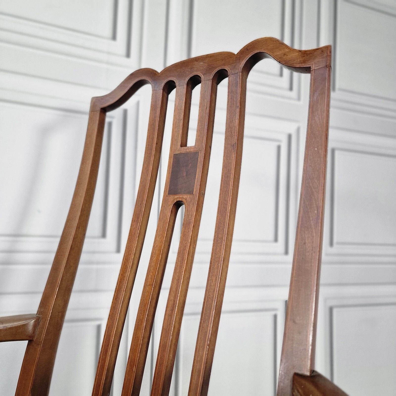 Antique Wooden Edwardian Chair Ornate Elbow Carver Armchair Fireside Lounge Desk photo Furniture