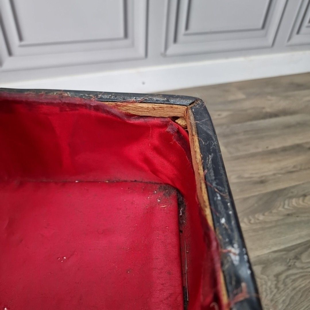 photo for sale Vintage Retro Weaved Sewing Storage Box Foot Stool Ottoman Mid Century Modern