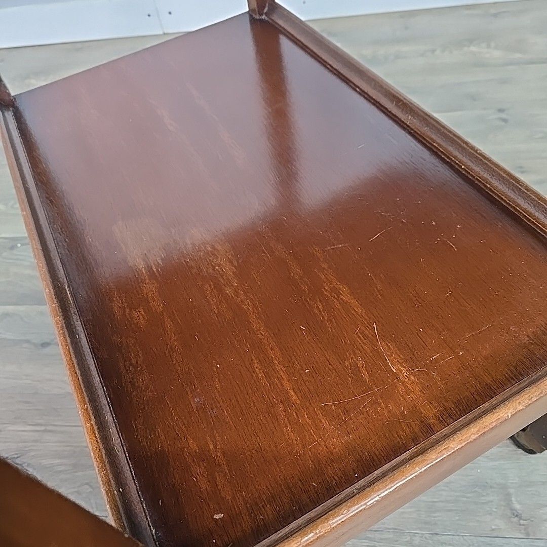 photo for sale Vintage Drinks Cocktail Trolley Drop Leaf Table Tea Mid Century Wooden 2 Tier
