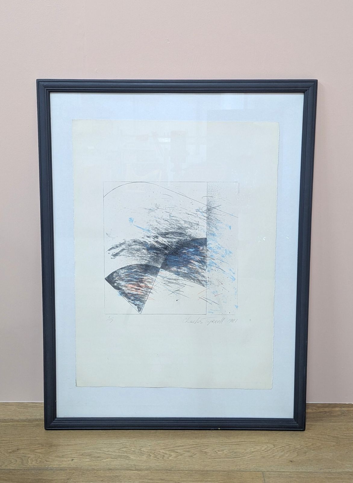Large Limited Edition Framed Abstract Print By Charles Tyrrell, ‘Untitled’ 1981 photo furniture