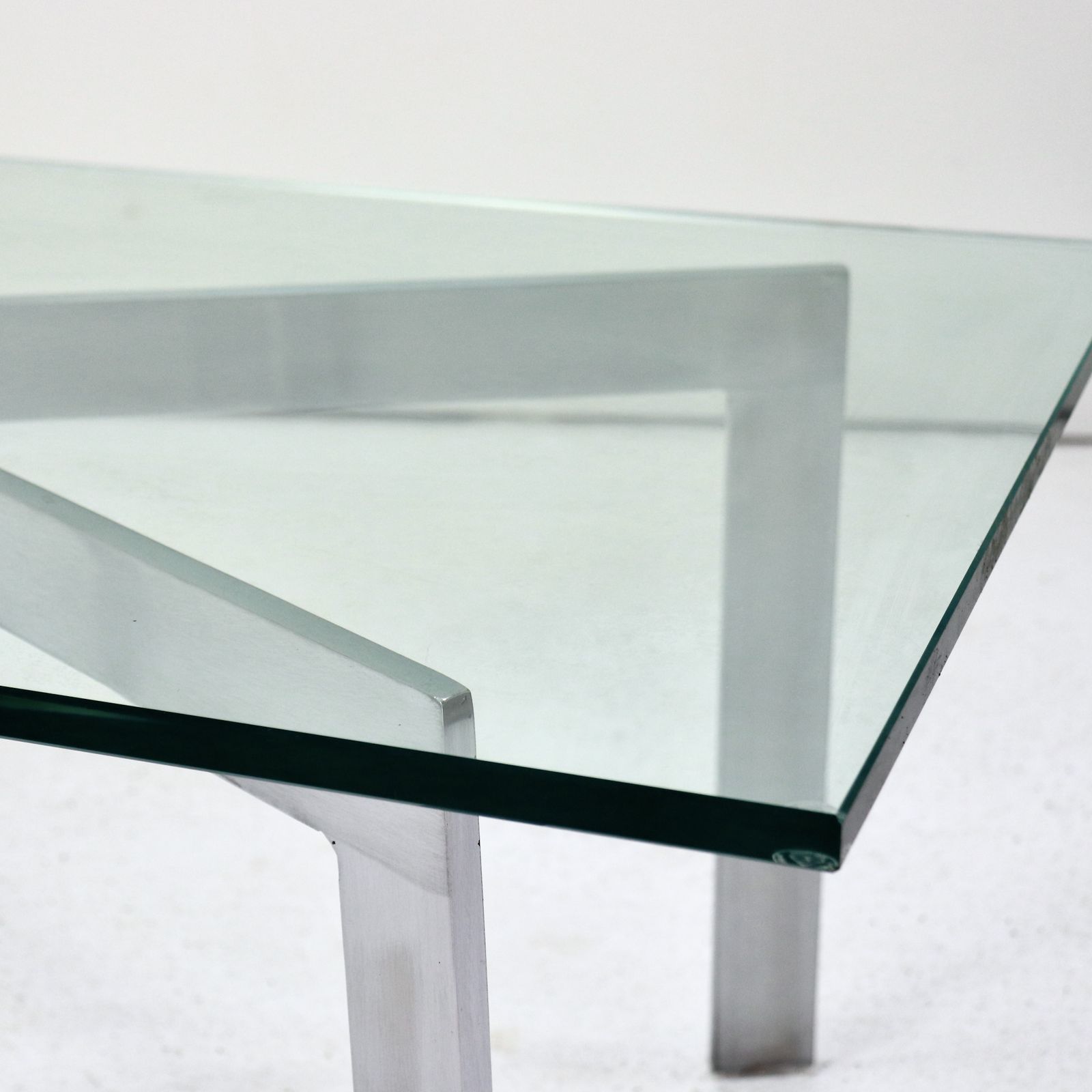 Glass & Nickel Plated Steel Coffee Table, 1980s–90s photo vinterior