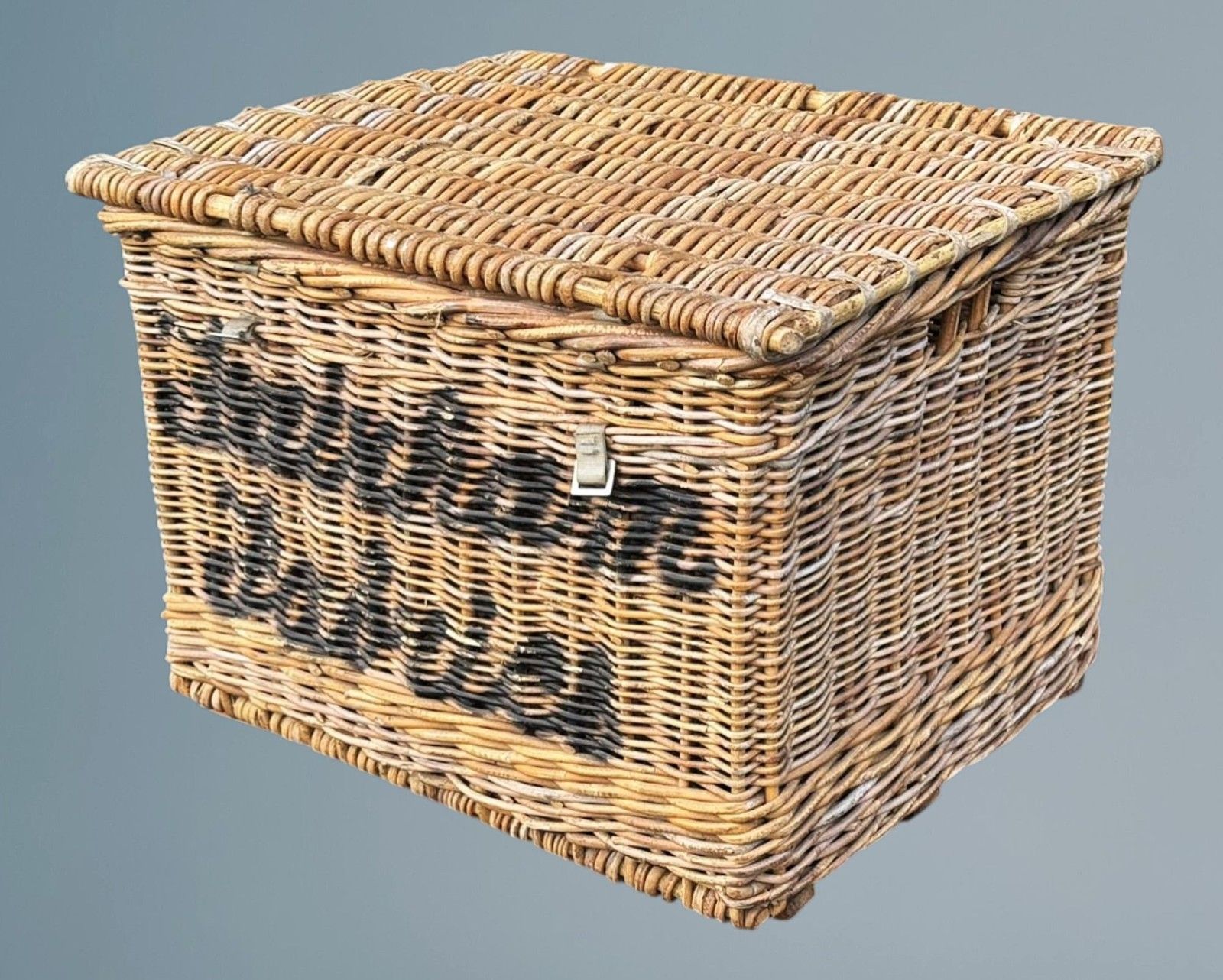 Large Antique Wicker Basket /Log Basket photo Home Decor
