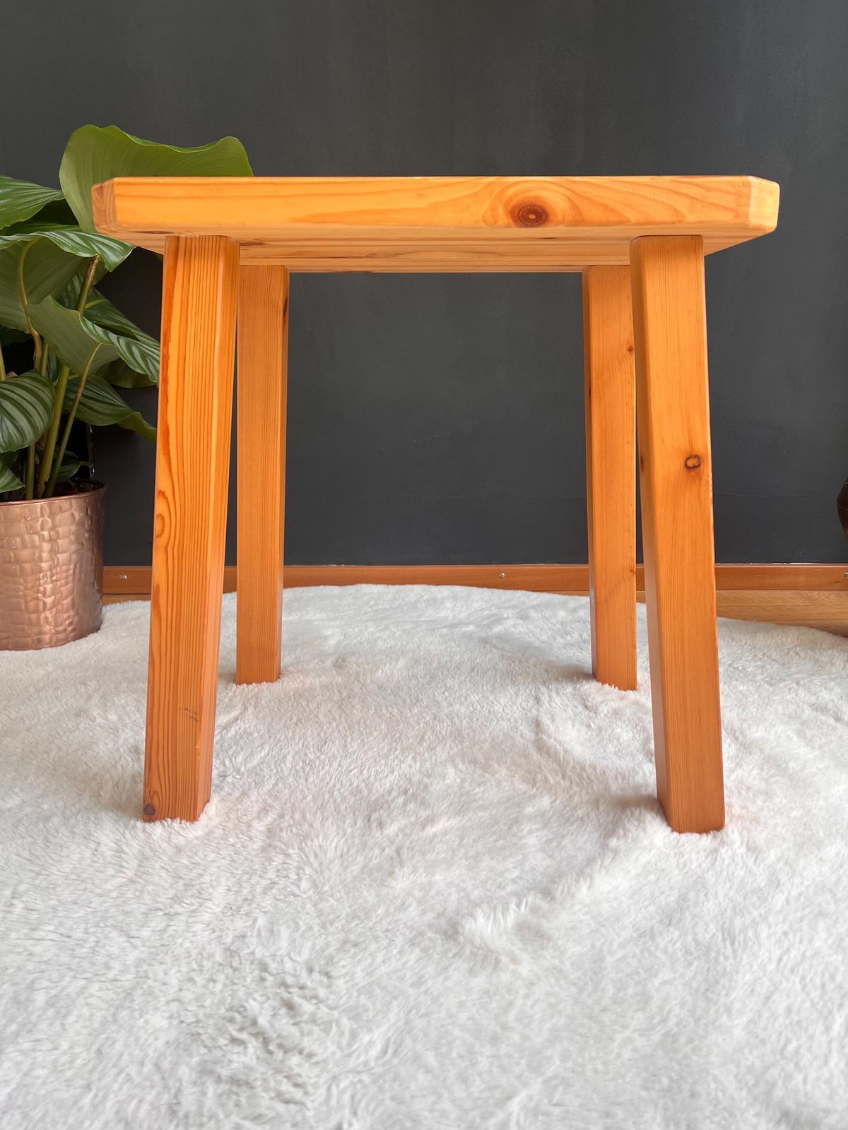 Solid Pine Cabin Stool, Switzerland, 1970 photo Furniture