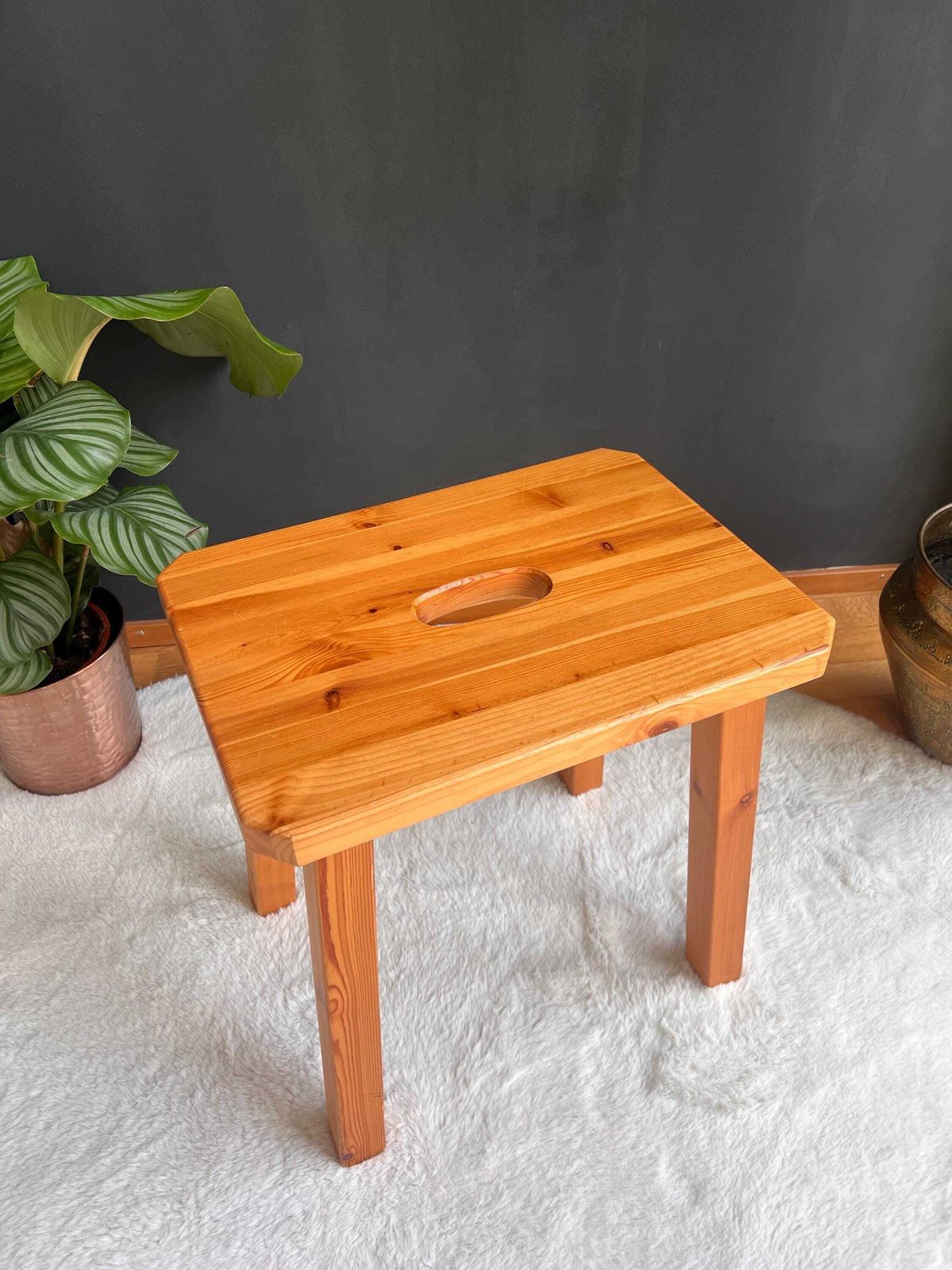 photo buy Solid Pine Cabin Stool, Switzerland, 1970