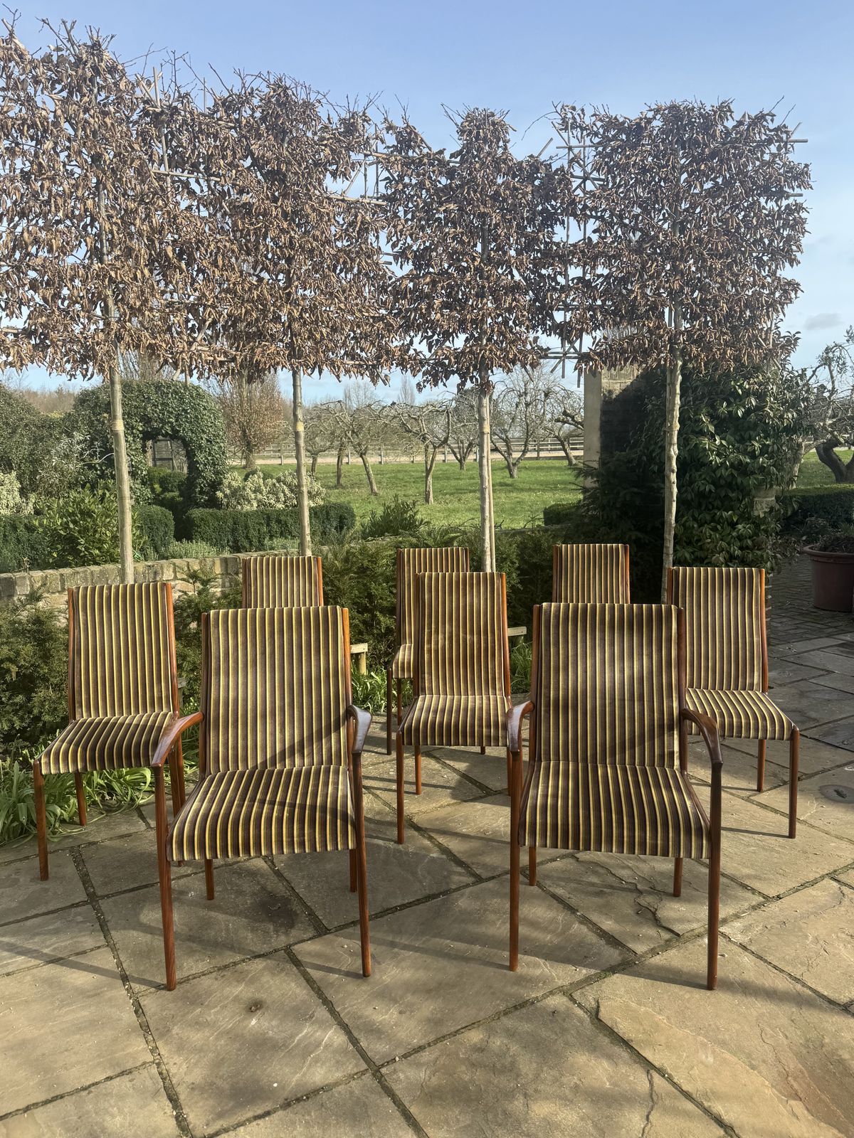 Mid Century Rosewood Hamilton Dining Chairs By Robert Heritage For Archie Shine, Set Of Eight.
