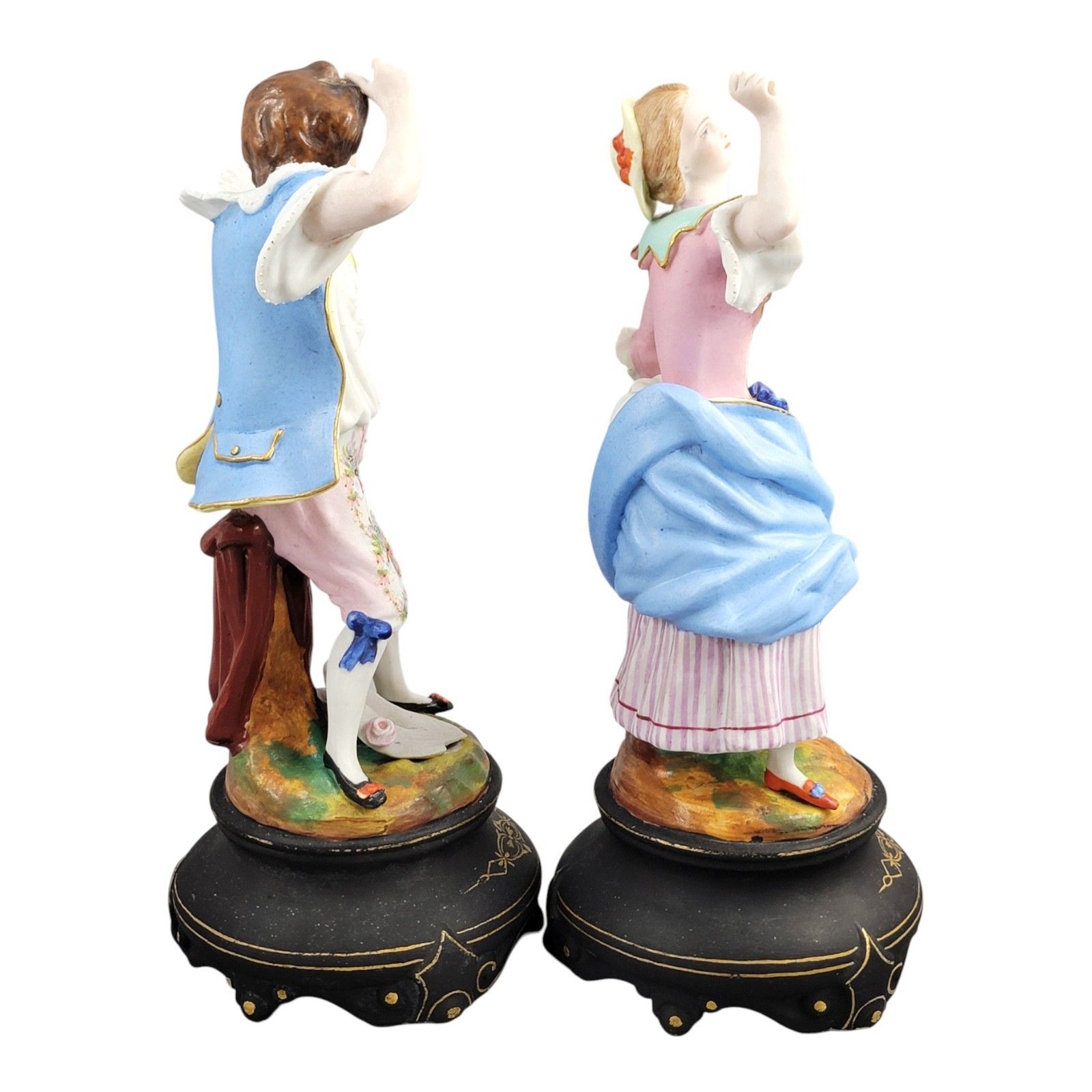 Letu & Mauger, Pair Of Porcelain Figures, Bisque Like Finish, Paris, C.1860 photo Home Decor