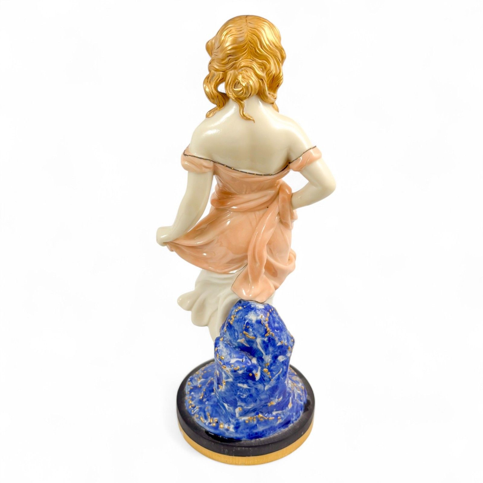 Antique Royal Worcester Porcelain Figurine Girl Windblown Dress 19th Century photo Home Decor