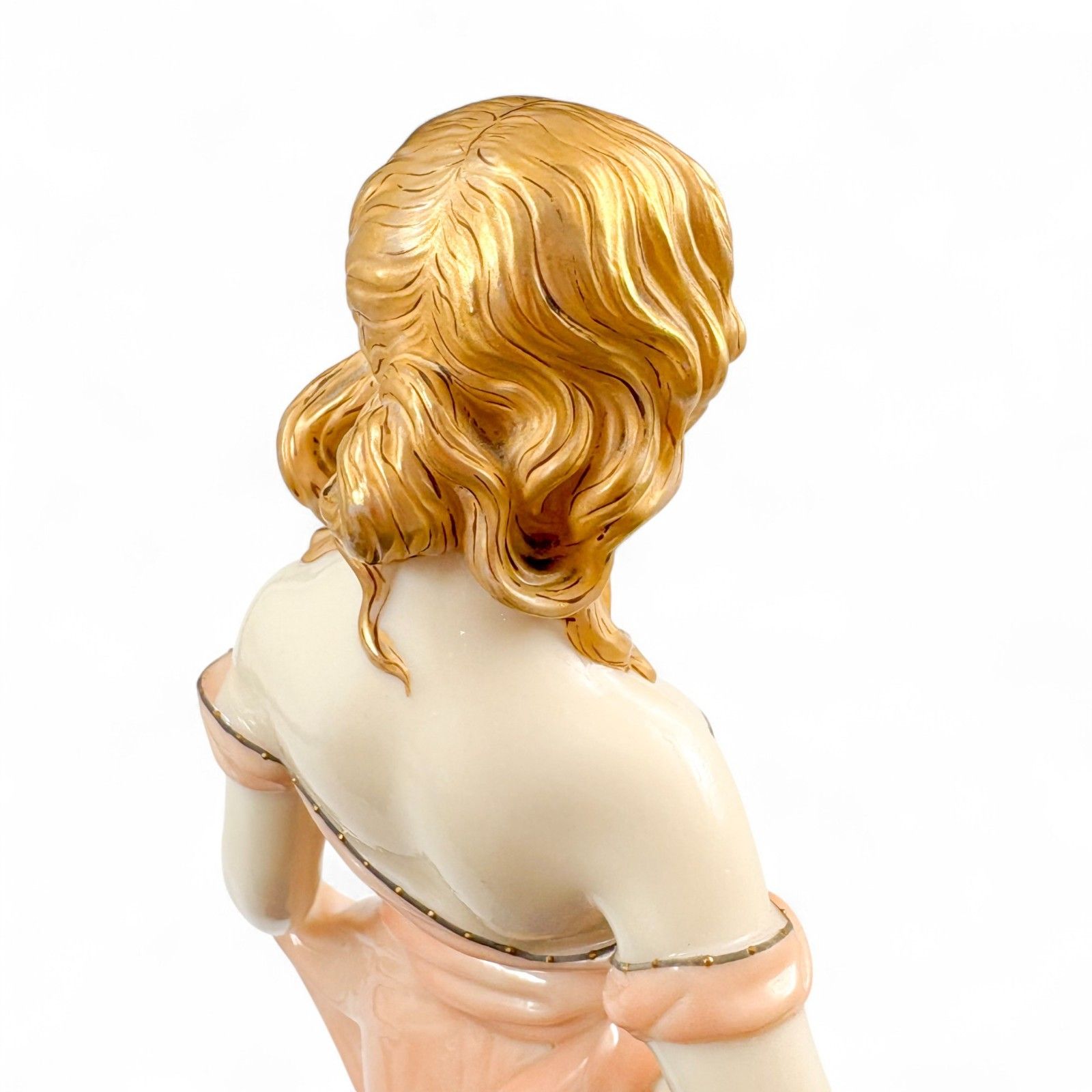 450.0 Antique Royal Worcester Porcelain Figurine Girl Windblown Dress 19th Century photo