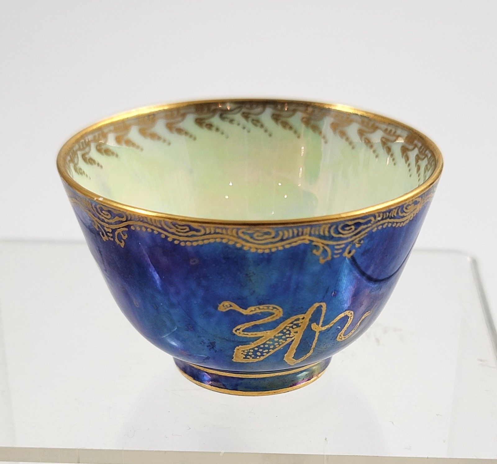 Daisy Makeig Jones Wedgwood Blue Lustre Dragon Miniature Cup, C.1915 photo vinterior