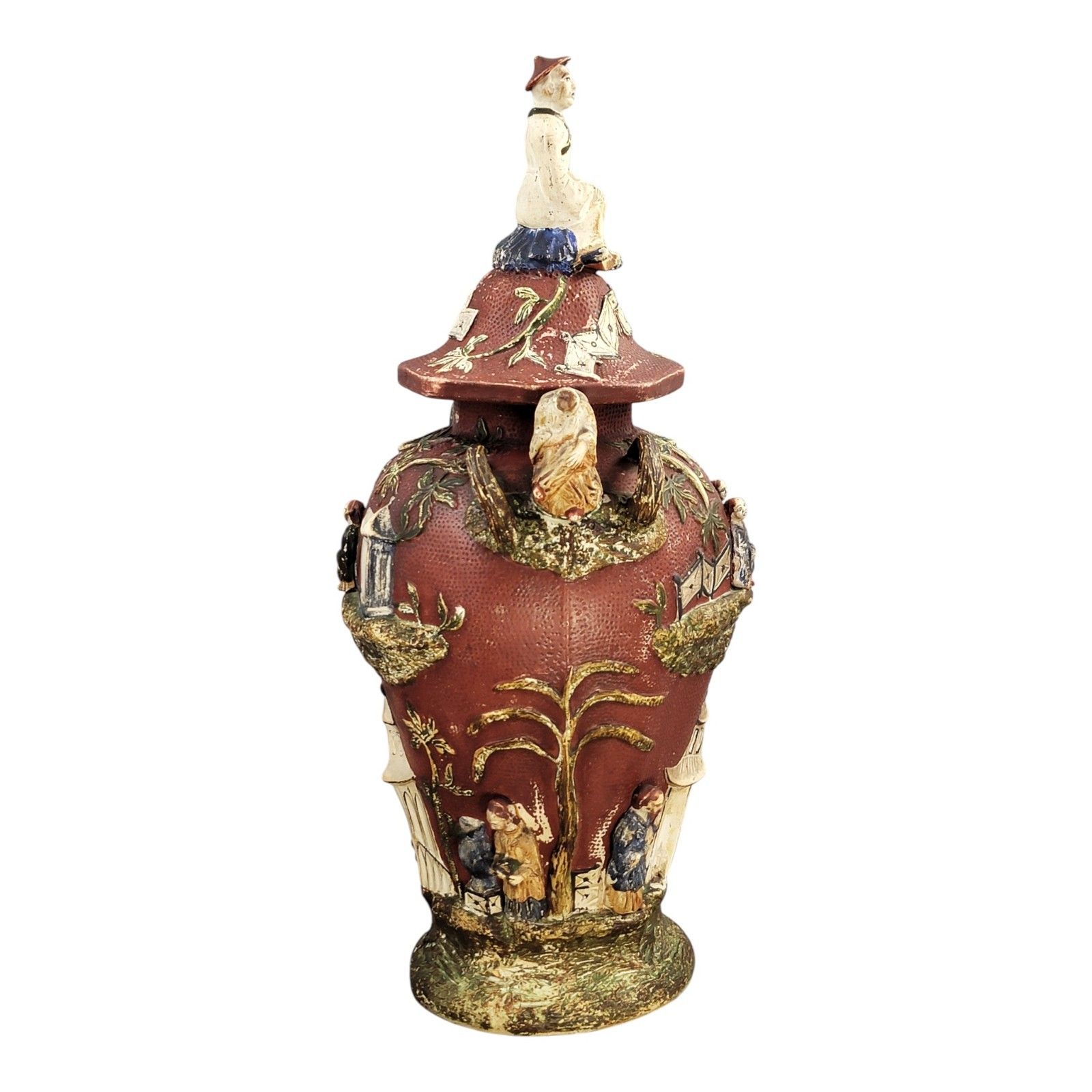 Antique Monumental Continental Maiolica Vase And Cover, Circa 1860–1880. photo furniture