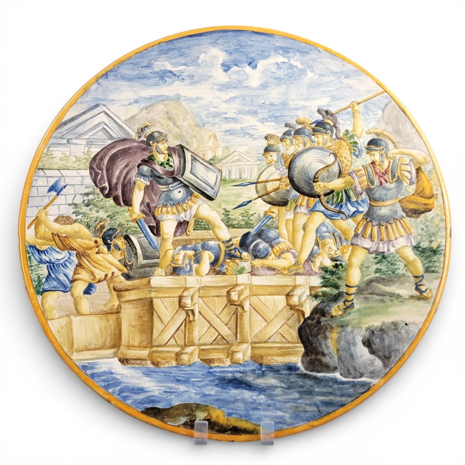 Large Italian Pesaro Maiolica Istoriato Charger, C. 1890–1915 photo furniture