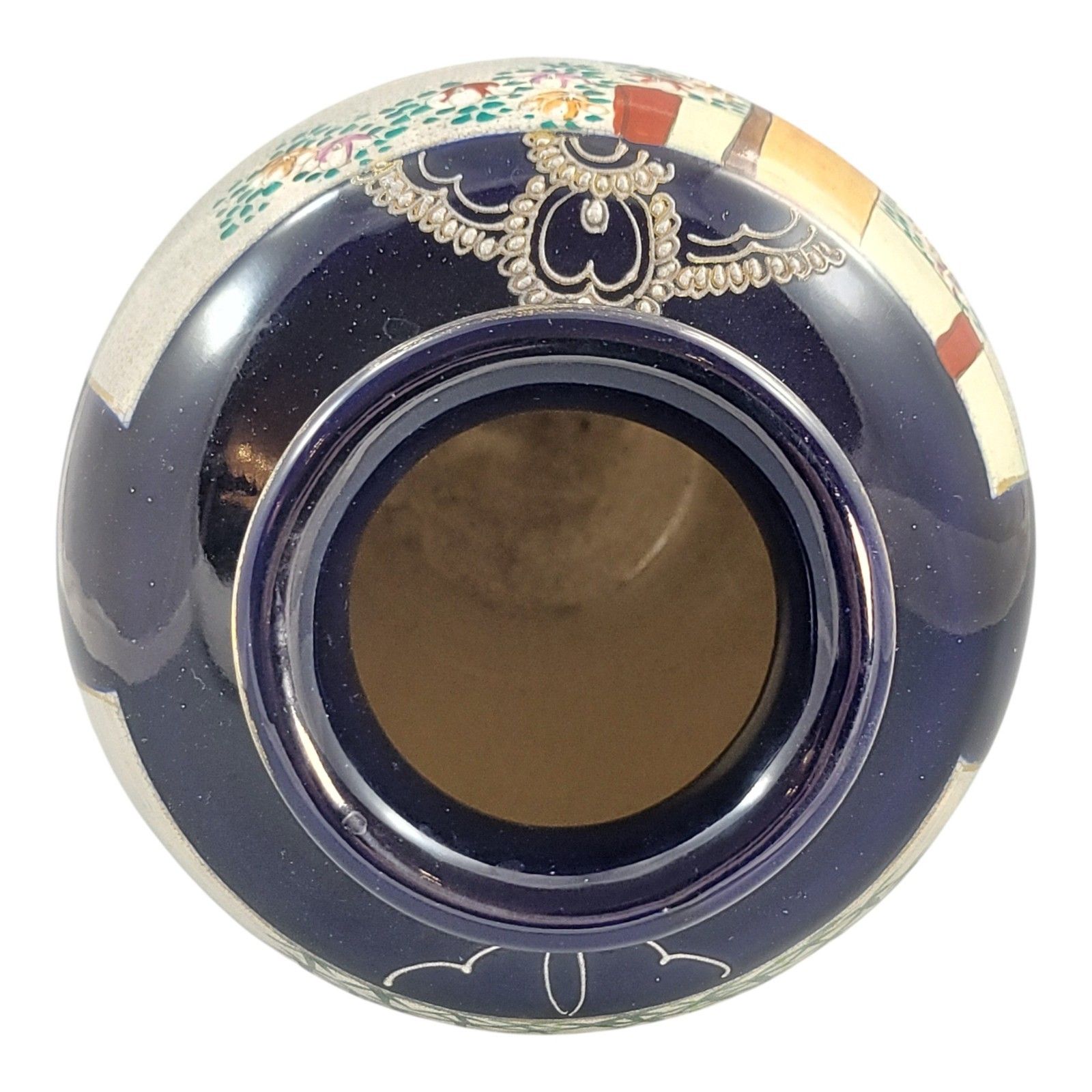 Satsuma Cobalt Ground Vase With Moriage Court Scenes, Japan, C. 1890–1910 photo vintage