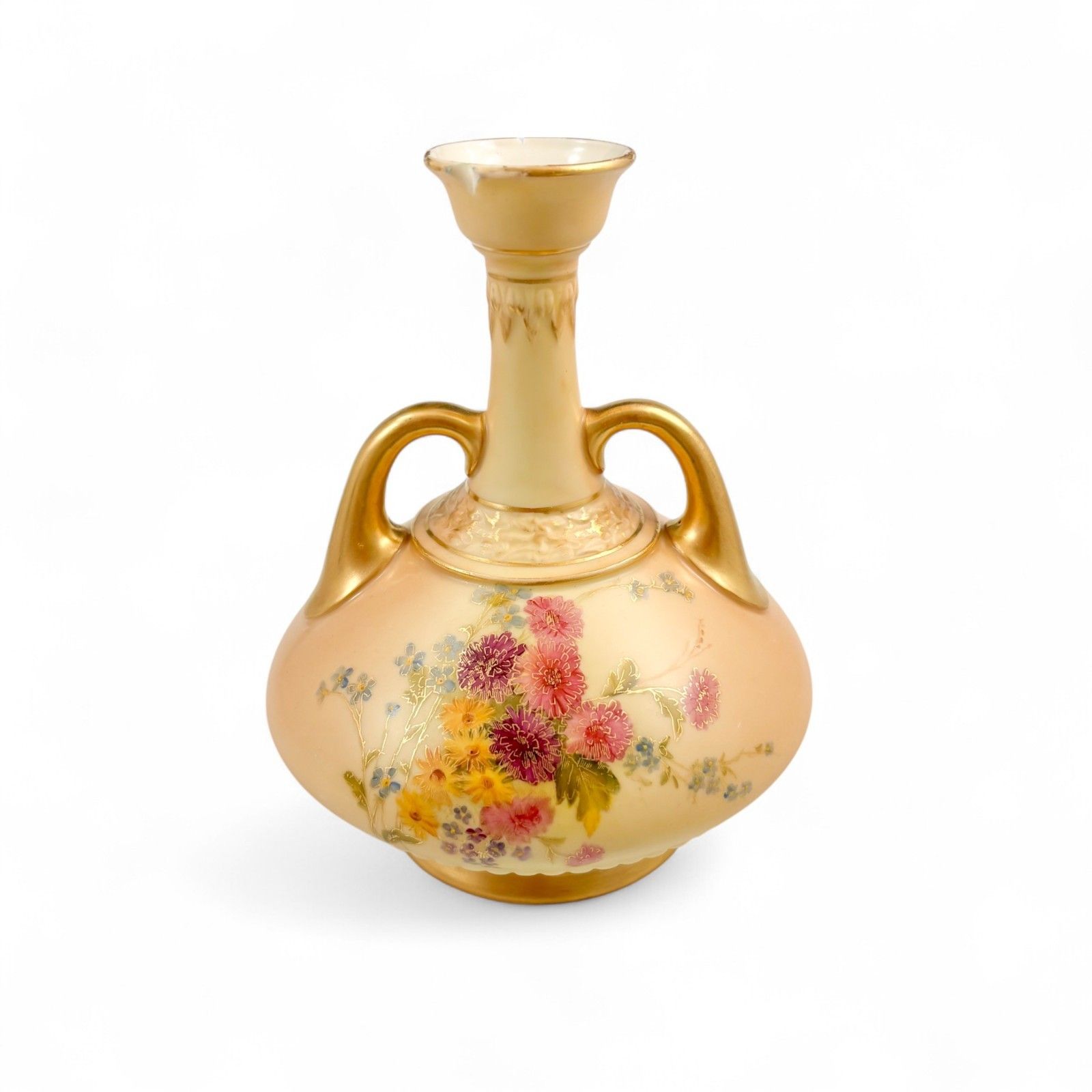 Antique Art Nouveau Royal Worcester Blush Ivory Vase 1903 Model 1747