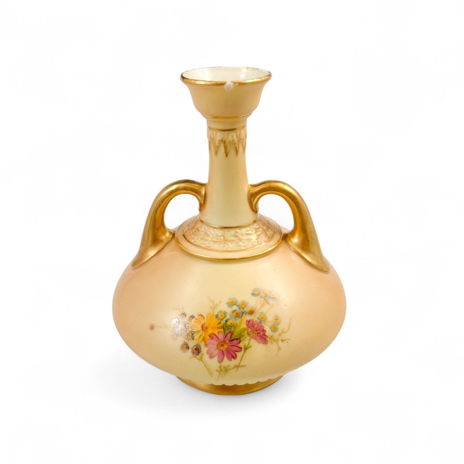 Antique Art Nouveau Royal Worcester Blush Ivory Vase 1903 Model 1747 photo for sale
