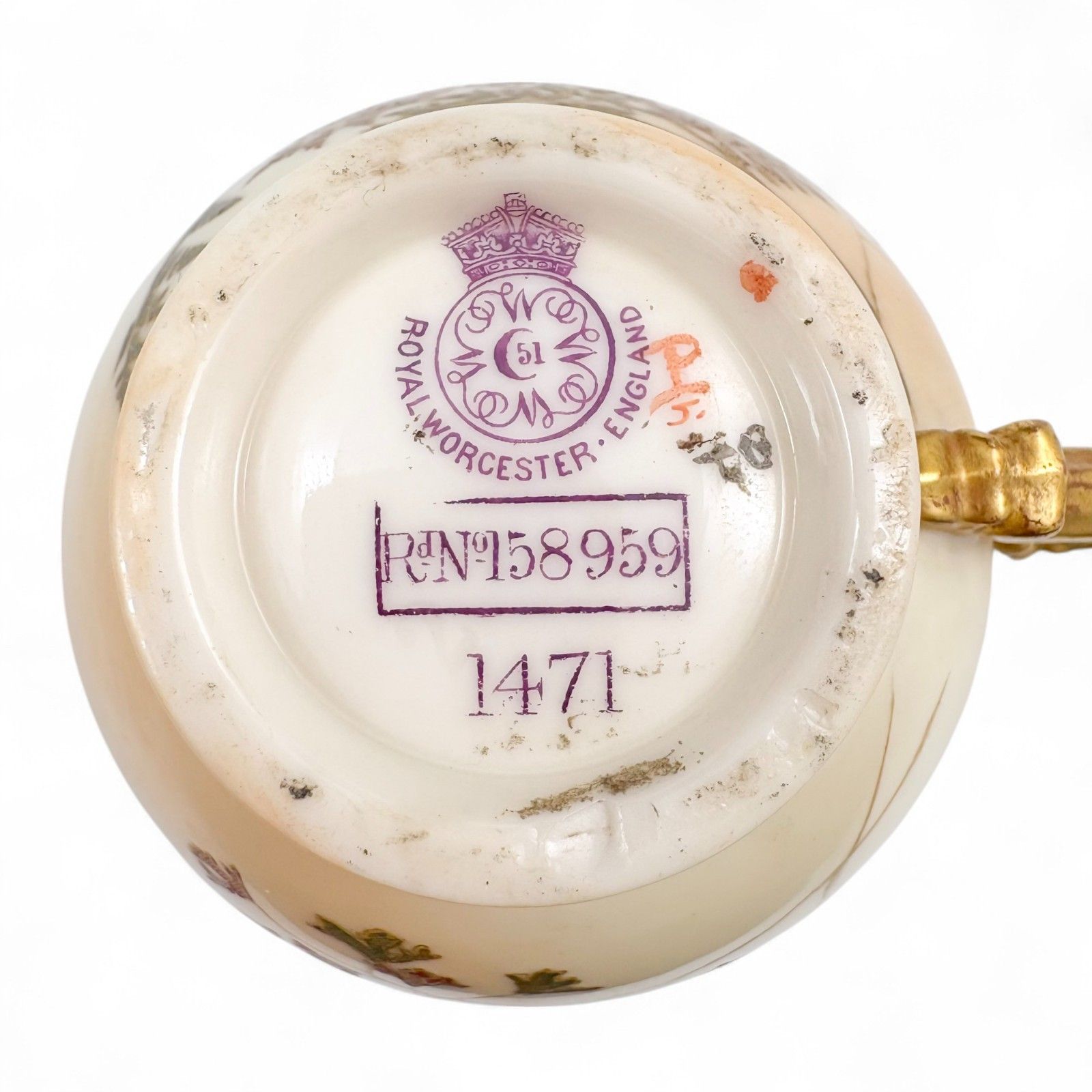 Home Decor Edwardian Victorian Royal Worcester Blush Porcelain Tea Cup & Saucers 1891 1902 photo