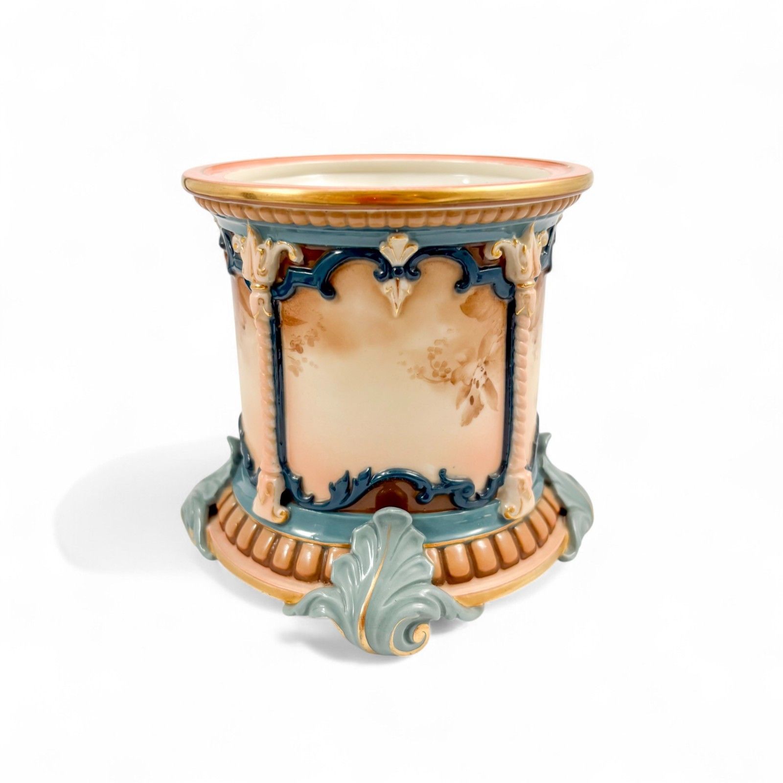 Hadley Royal Worcester Faience Porcelain Jardiniere Art Nouveau Cachepot 1890s photo furniture
