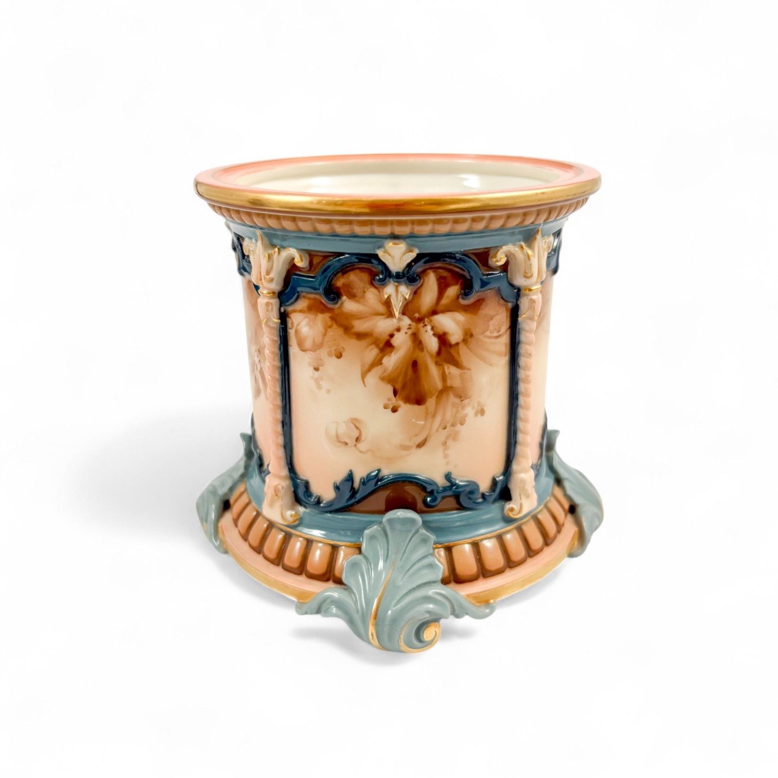 Hadley Royal Worcester Faience Porcelain Jardiniere Art Nouveau Cachepot 1890s photo for sale