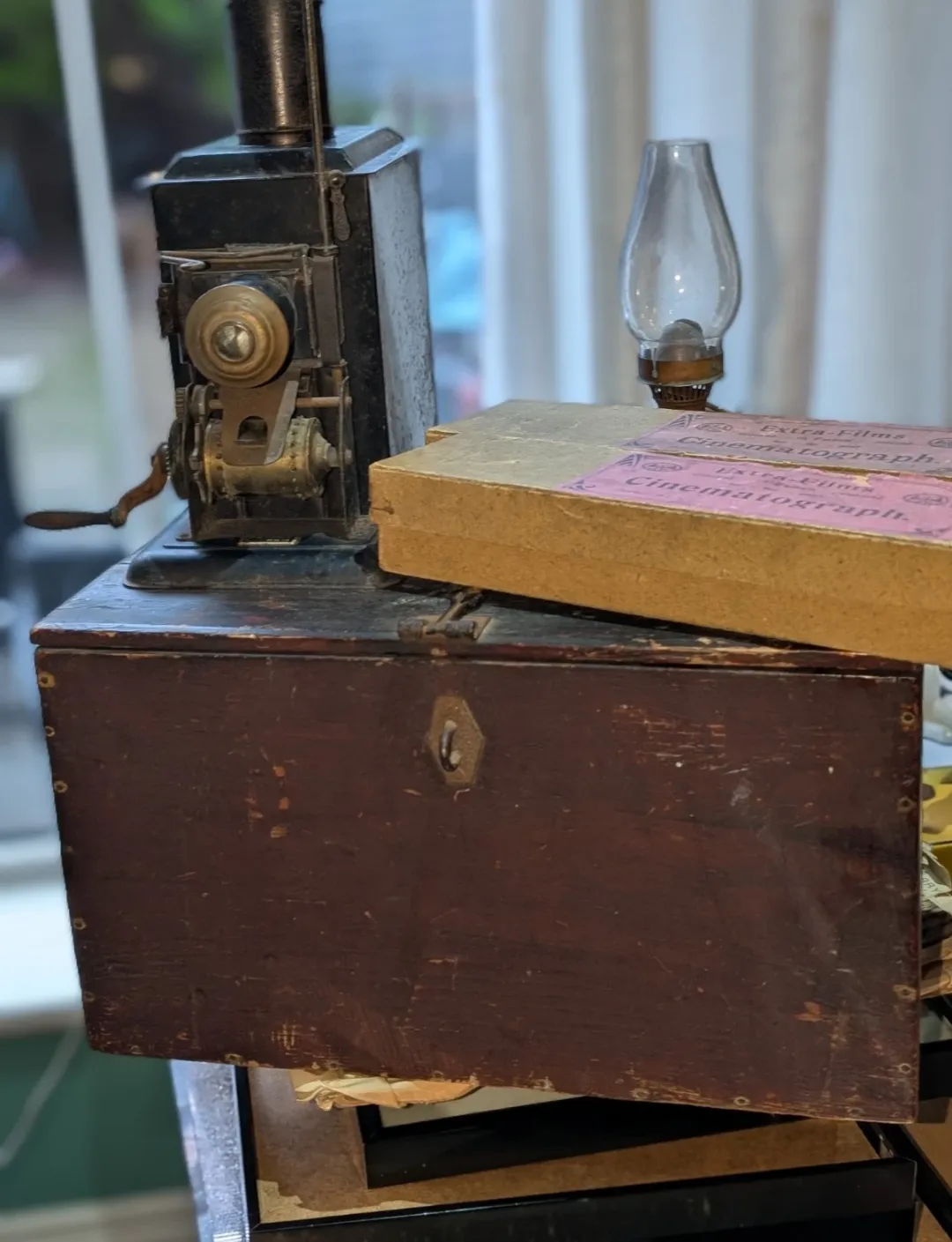 Rare Antique Ernst Plank 35mm Toy Cinematograph,Deluxe Set photo vinterior