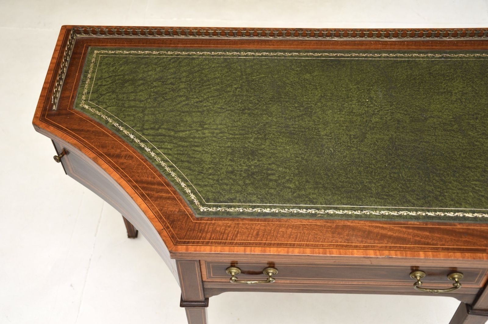 Antique Edwardian Inlaid Mahogany Writing Table / Desk photo Furniture