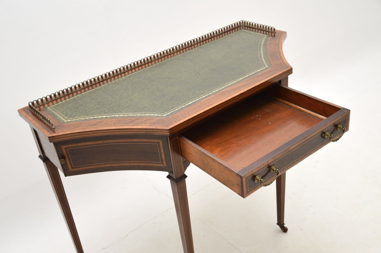 Antique Edwardian Inlaid Mahogany Writing Table / Desk photo buy