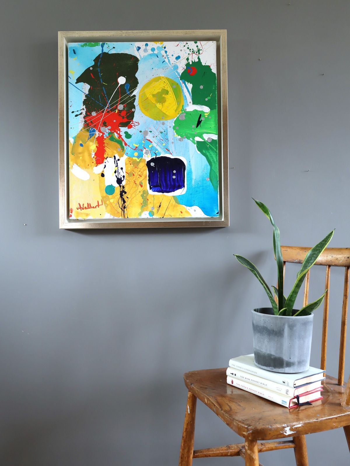 Modernist Abstract Swedish Painting   Chromatic Constellation photo furniture