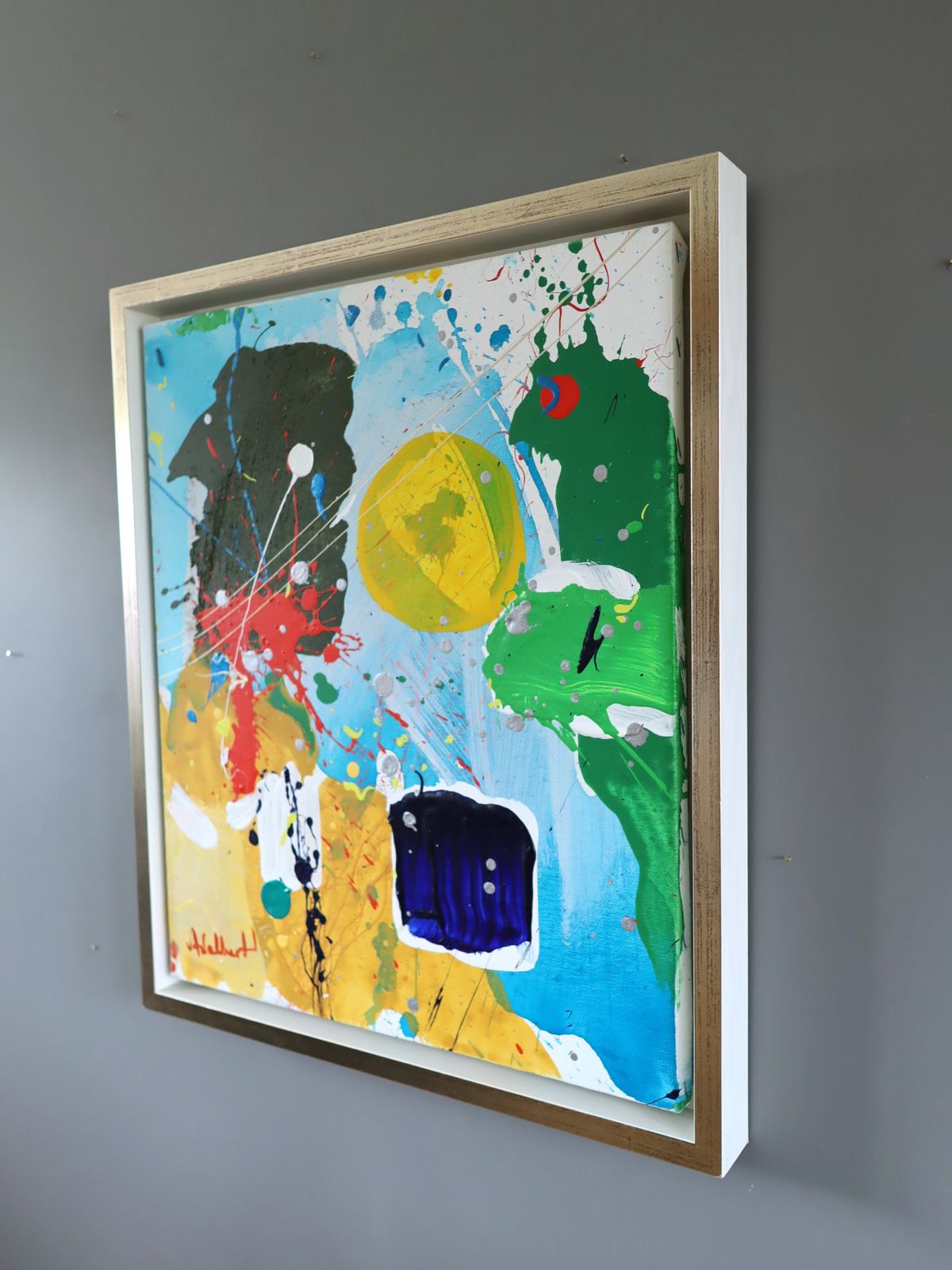 Modernist Abstract Swedish Painting   Chromatic Constellation photo Art