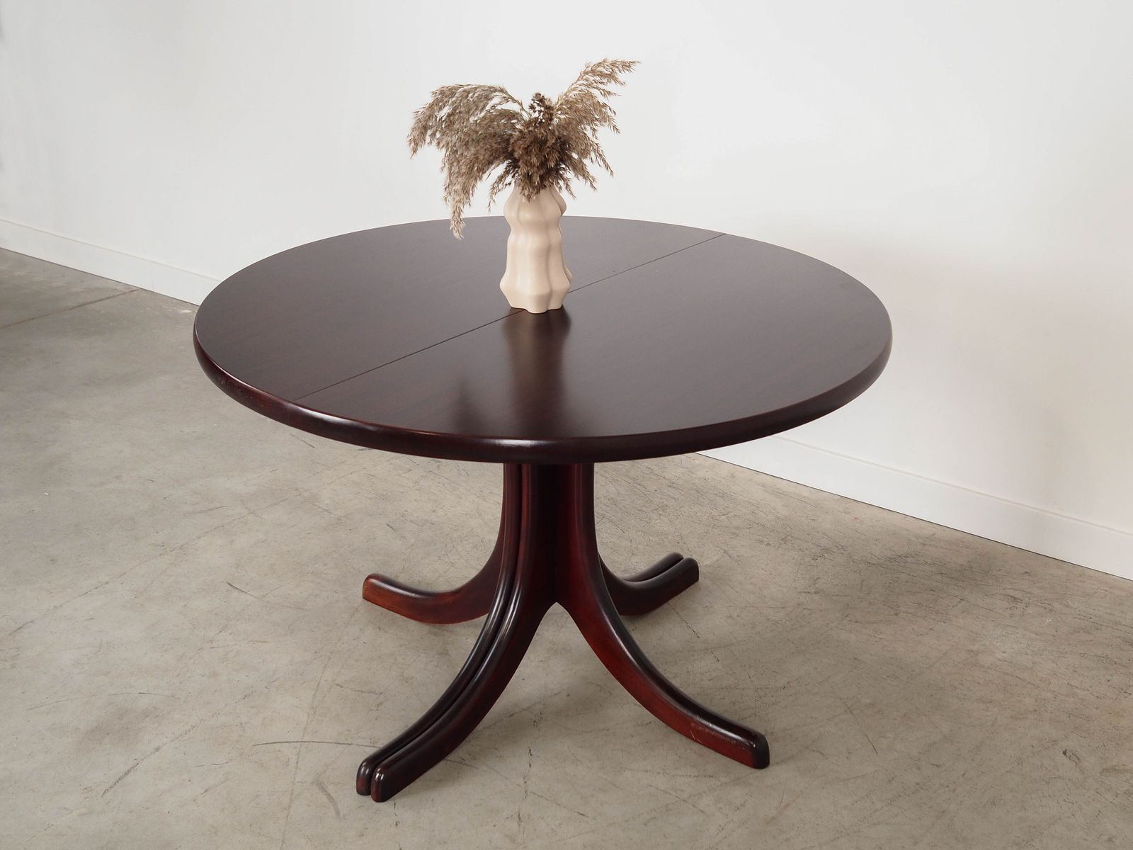 Round Mahogany Table, Danish Design, 1970s, Manufactured In Denmark photo for sale