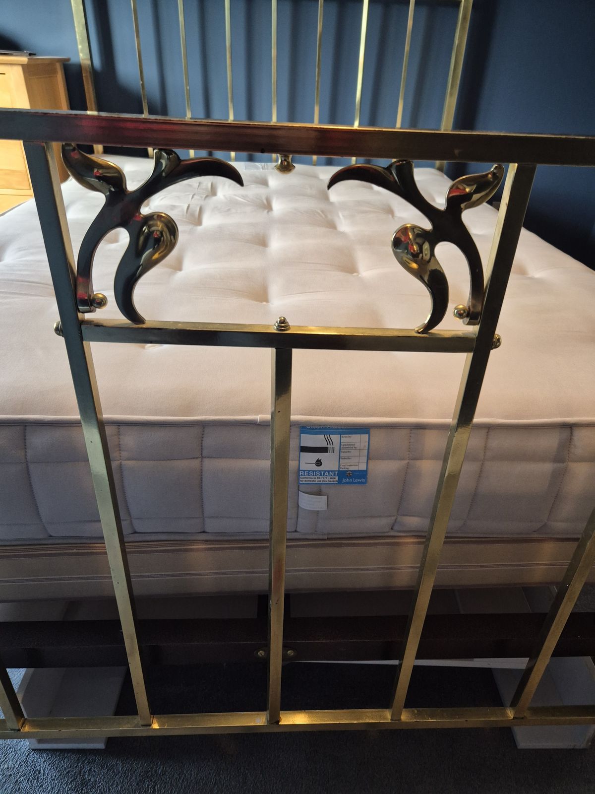 Antique James Shoolbred & Co Kingsize Brass Bed F W/ John Lewis Ortho Mattress photo buy