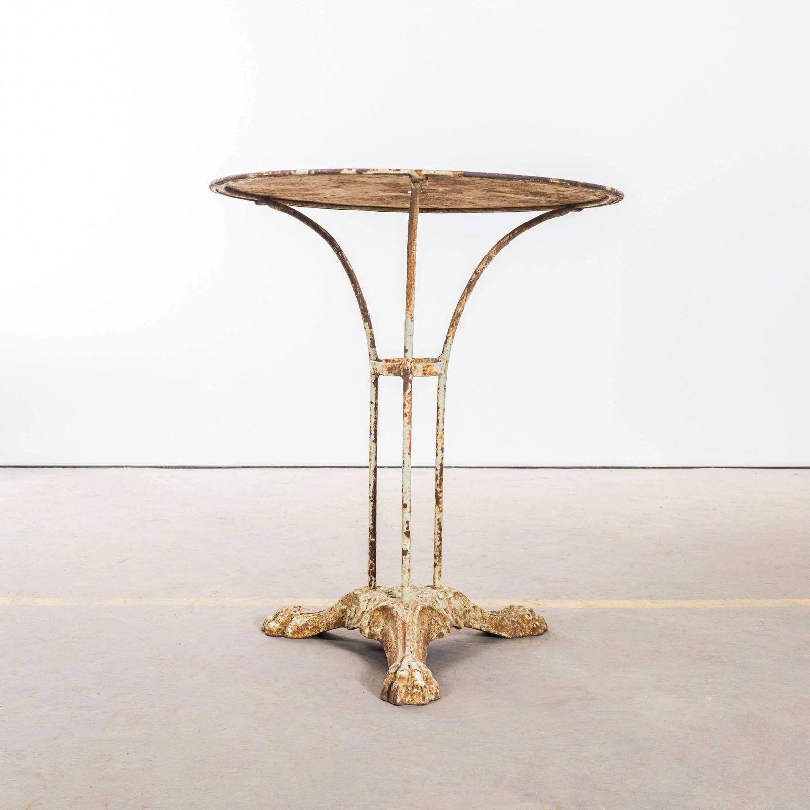 1950’s French Metal Tripod Base Outdoor Small Gueridon Table