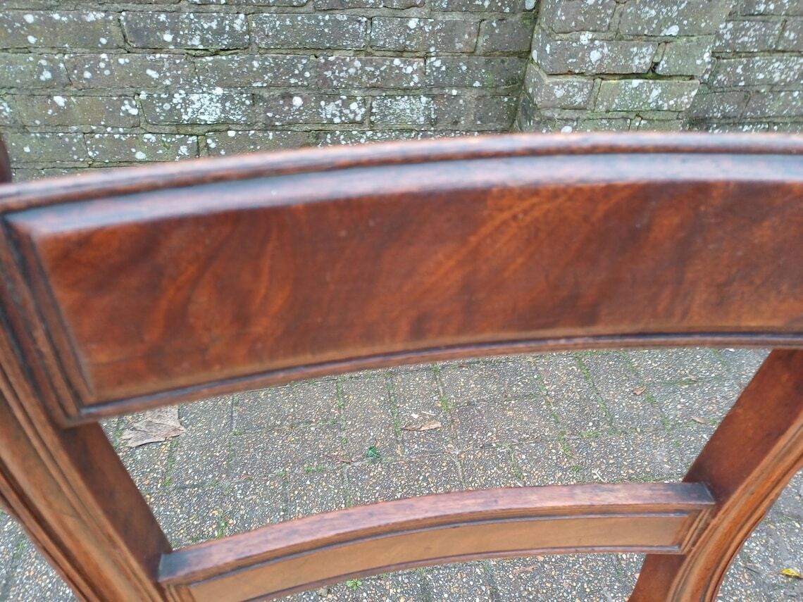 Victorian Solid Mahogany Dining Chairs Set Of Four Upholstered Seats Turned Legs Antique Vintage English Furniture photo Furniture